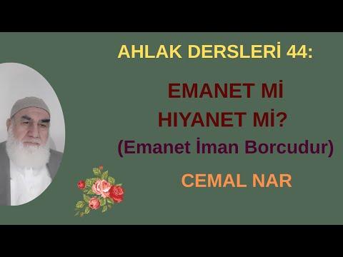 Embedded thumbnail for AHLAK DERSLERİ 44: EMANET Mİ HIYANET Mİ? (Emanet İman Borcudur)