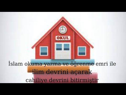 Embedded thumbnail for İslam okuma yazma ve öğrenme emri ile ilim devrini açarak cahiliyeti devrini bitirmiştir